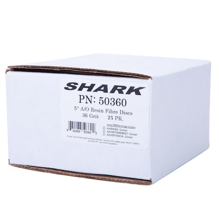 Shark Industries 5" Resin Fibre Discs A/O 36 Grit - 25 Pk 50360